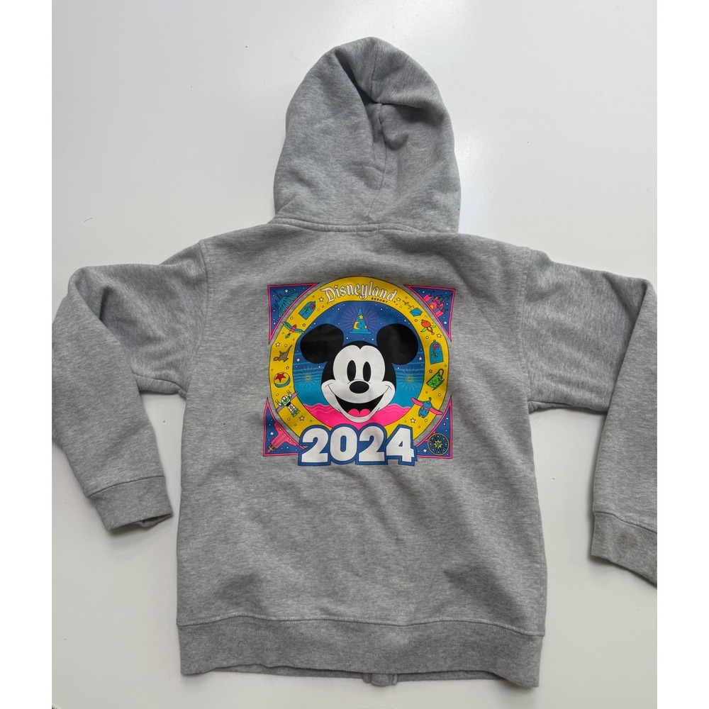 Disney Parks Disneyland Resort 2024 Mickey Mouse Zip Up Hoodie Kids Size 9/10
